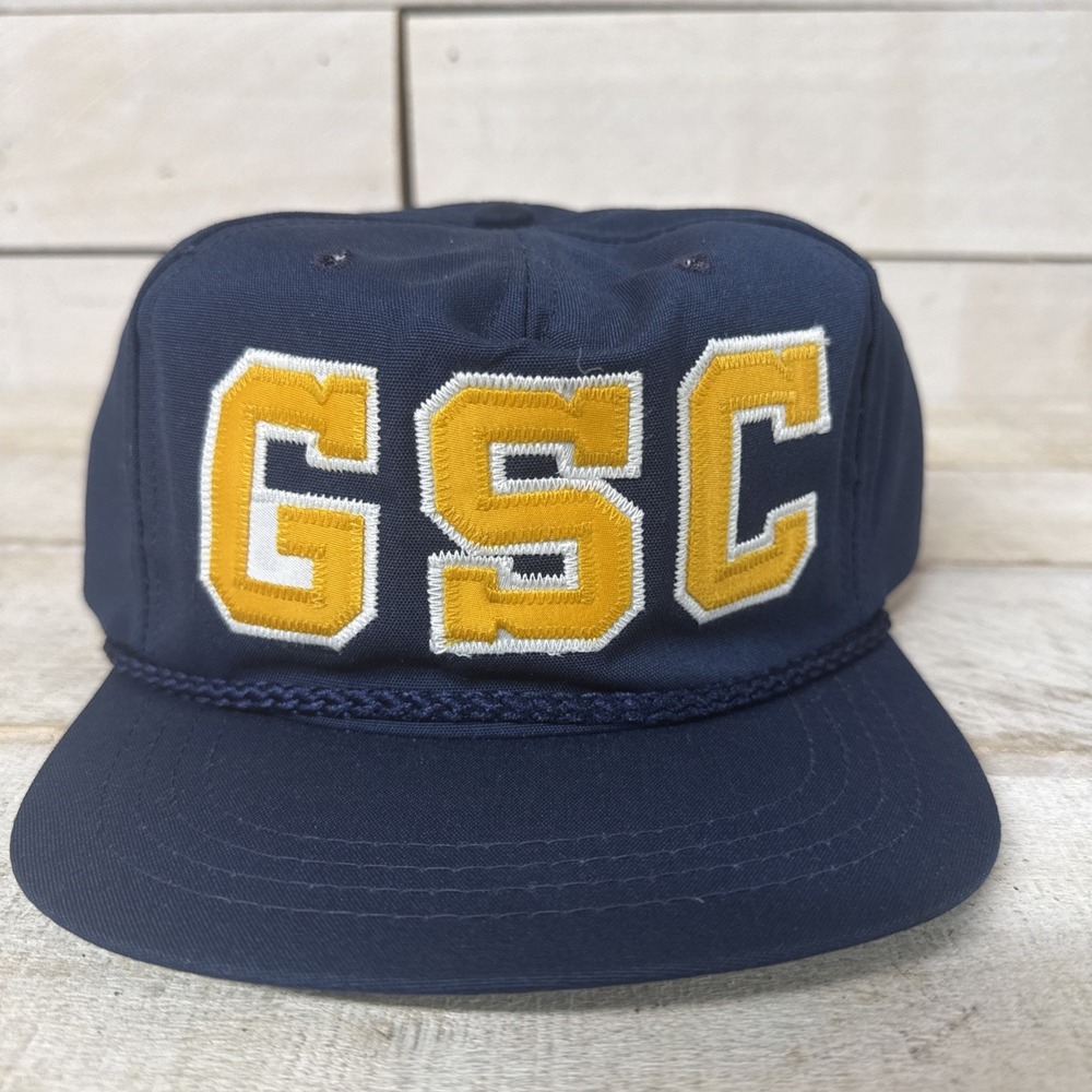 Vintage GSC Gulf Southern Conference Adjustable Blue Rope Hat